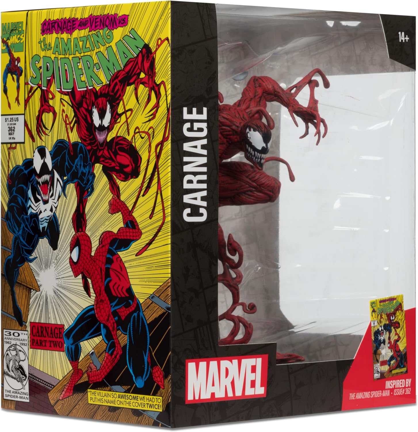 McFarlane Toys Marvel Carnage Sammelobjekt im Maßstab 1:10 mit Szene (The Amazing Spider-Man #362