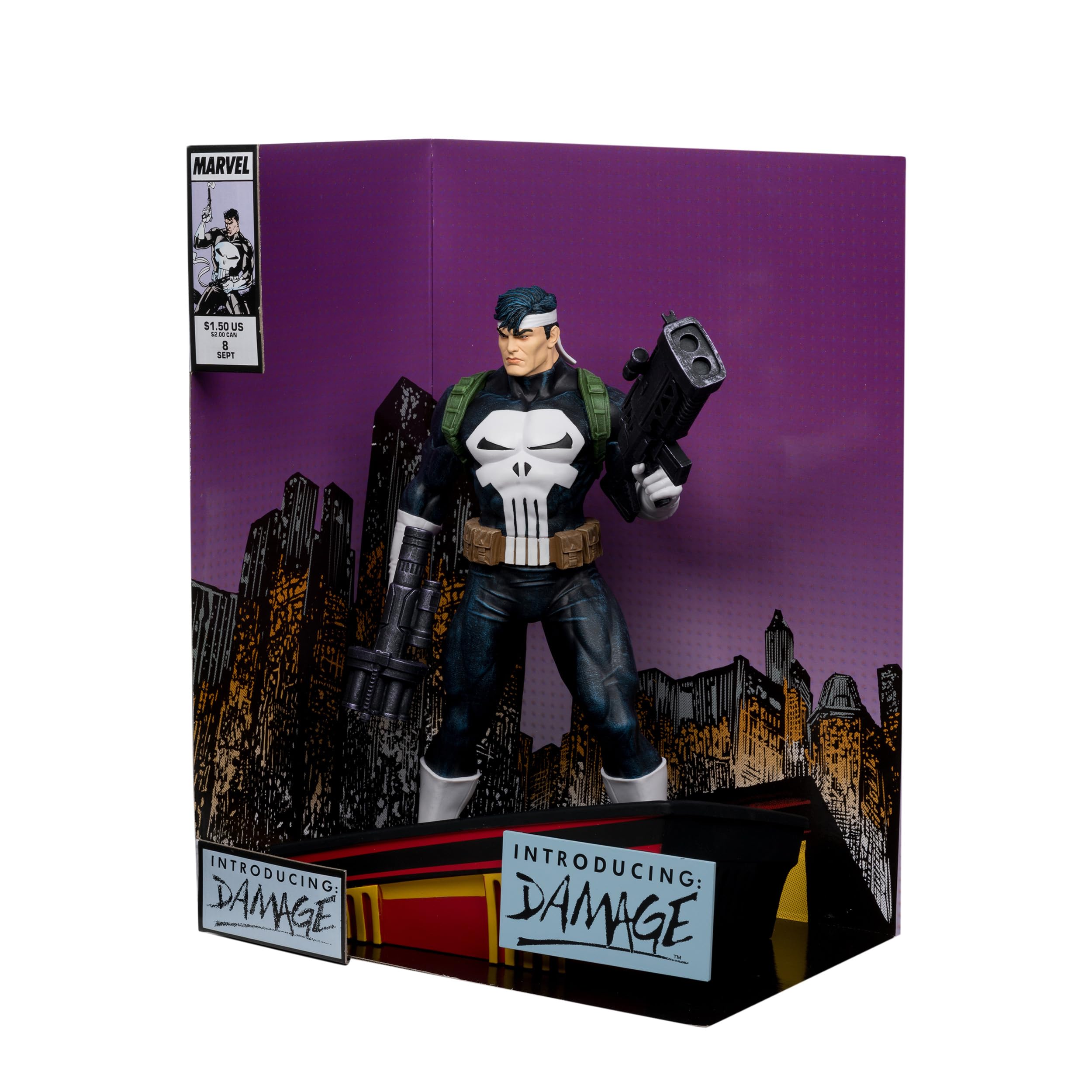 McFarlane Marvel The Punisher - Gioco da collezione in scala 1:6, con scene e fumetti (The Punisher War Journal #8