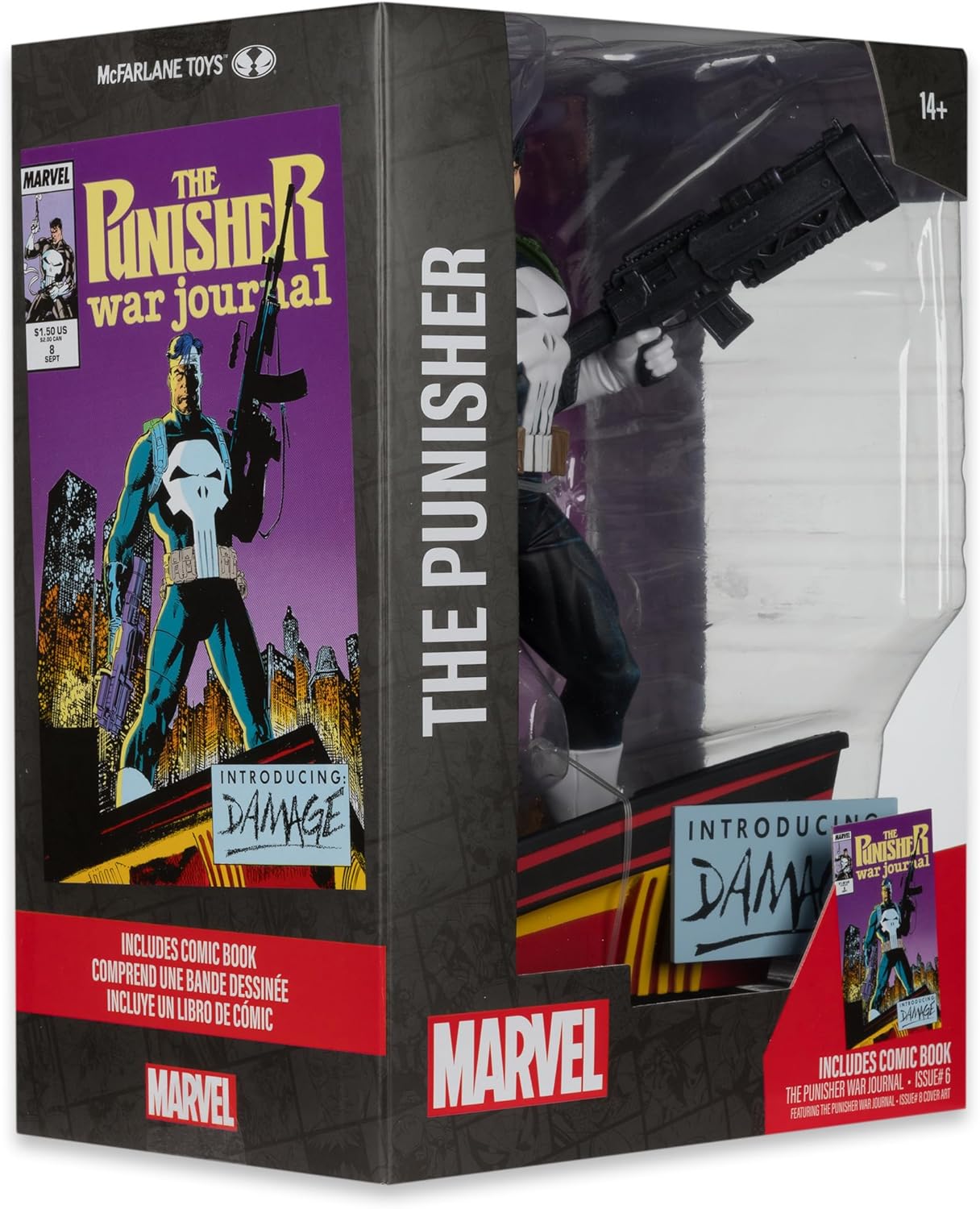 McFarlane Marvel The Punisher - Gioco da collezione in scala 1:6, con scene e fumetti (The Punisher War Journal #8