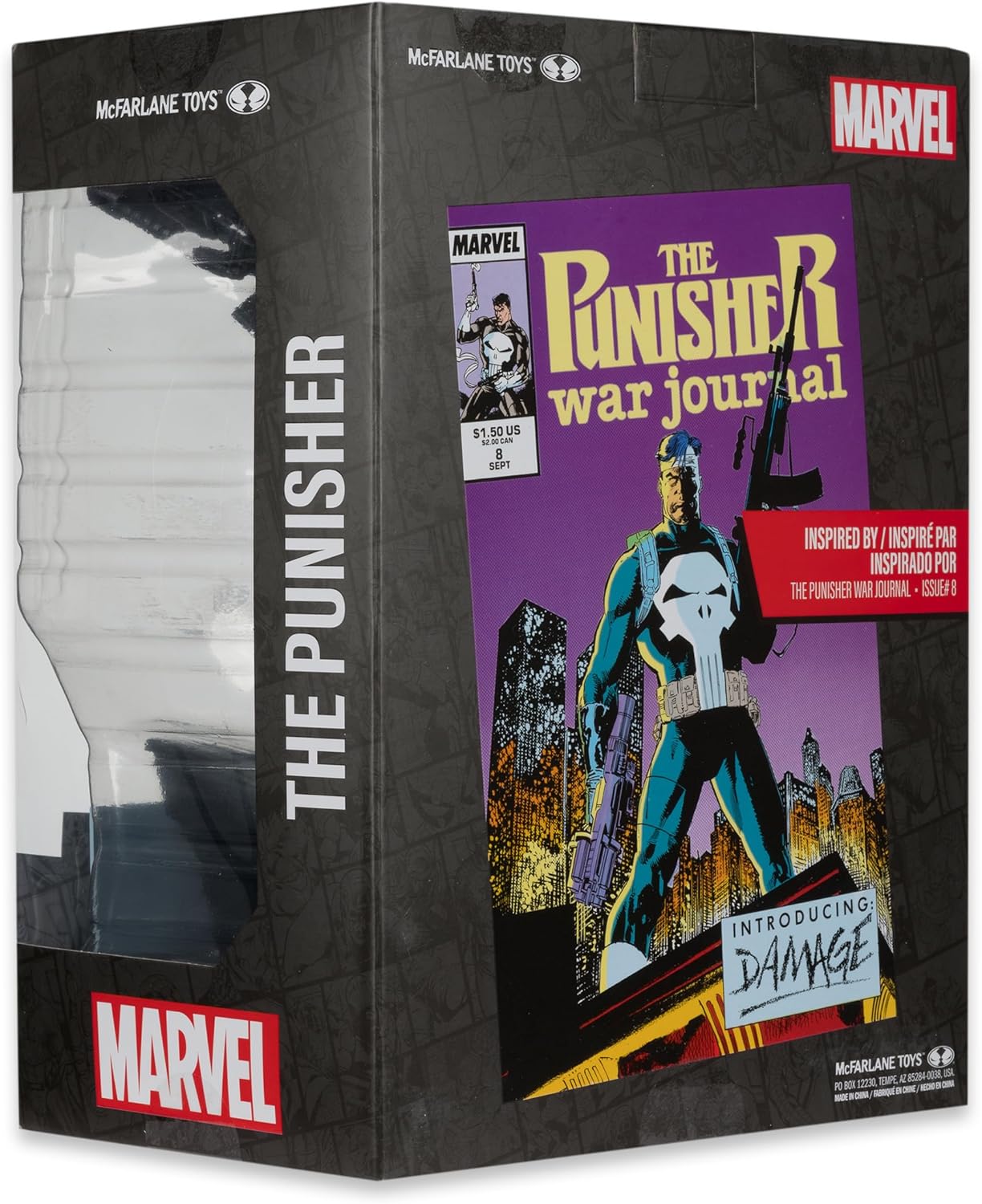 McFarlane Marvel The Punisher - Gioco da collezione in scala 1:6, con scene e fumetti (The Punisher War Journal #8