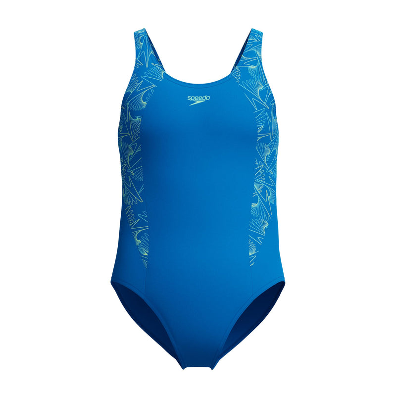 Speedo Girl's Hyperboom Splice Muscleback Swimsuit | Swim Training |Chlorine Resistant | Quick Drying | Stretch Fabric | Comfort Fit Swimwear (Pack of 1)