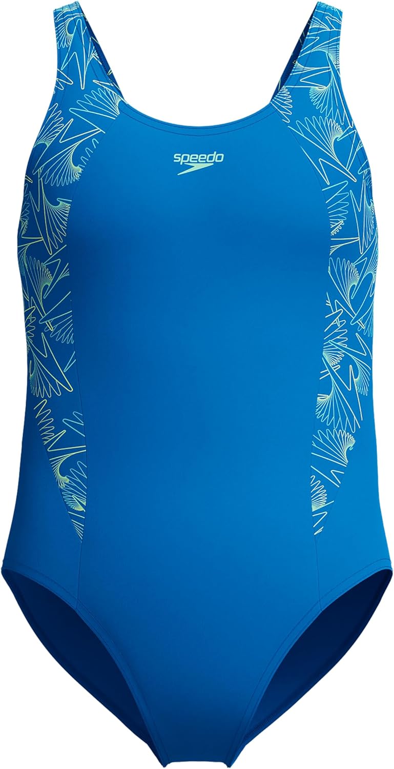Speedo Girl's Hyperboom Splice Muscleback Swimsuit | Swim Training |Chlorine Resistant | Quick Drying | Stretch Fabric | Comfort Fit Swimwear (Pack of 1)