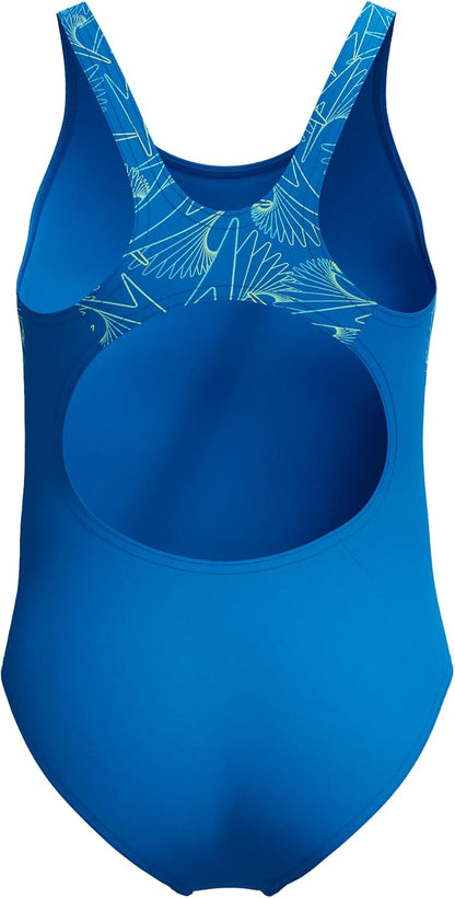 Speedo Girl's Hyperboom Splice Muscleback Swimsuit | Swim Training |Chlorine Resistant | Quick Drying | Stretch Fabric | Comfort Fit Swimwear (Pack of 1)