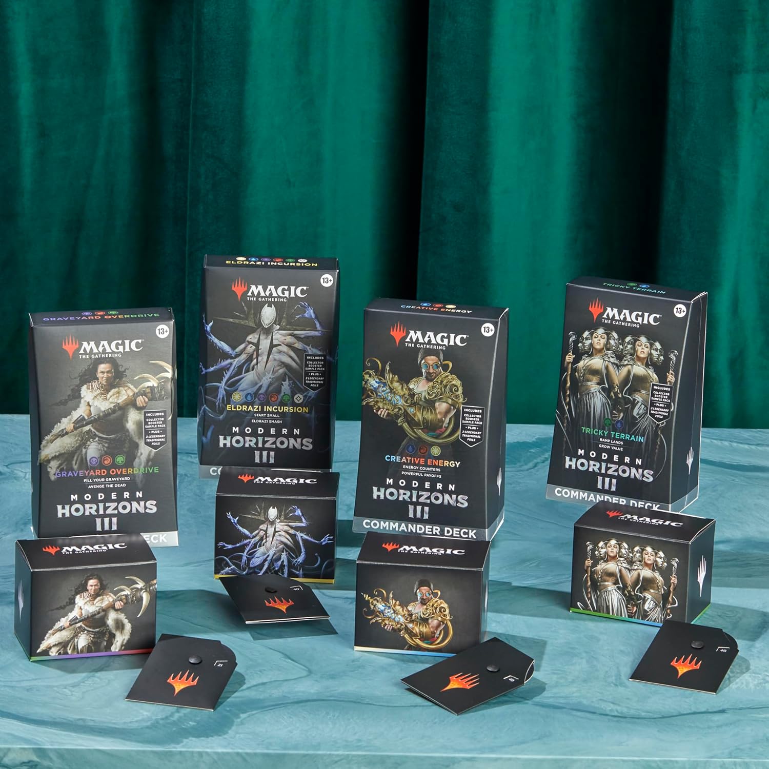 Magic The Gathering Modern Horizons 3 Commander Deck Bundle - Includes All 4 Decks (Graveyard Overdrive, Tricky Terrain, Creative Energy, and Eldrazi Incursion