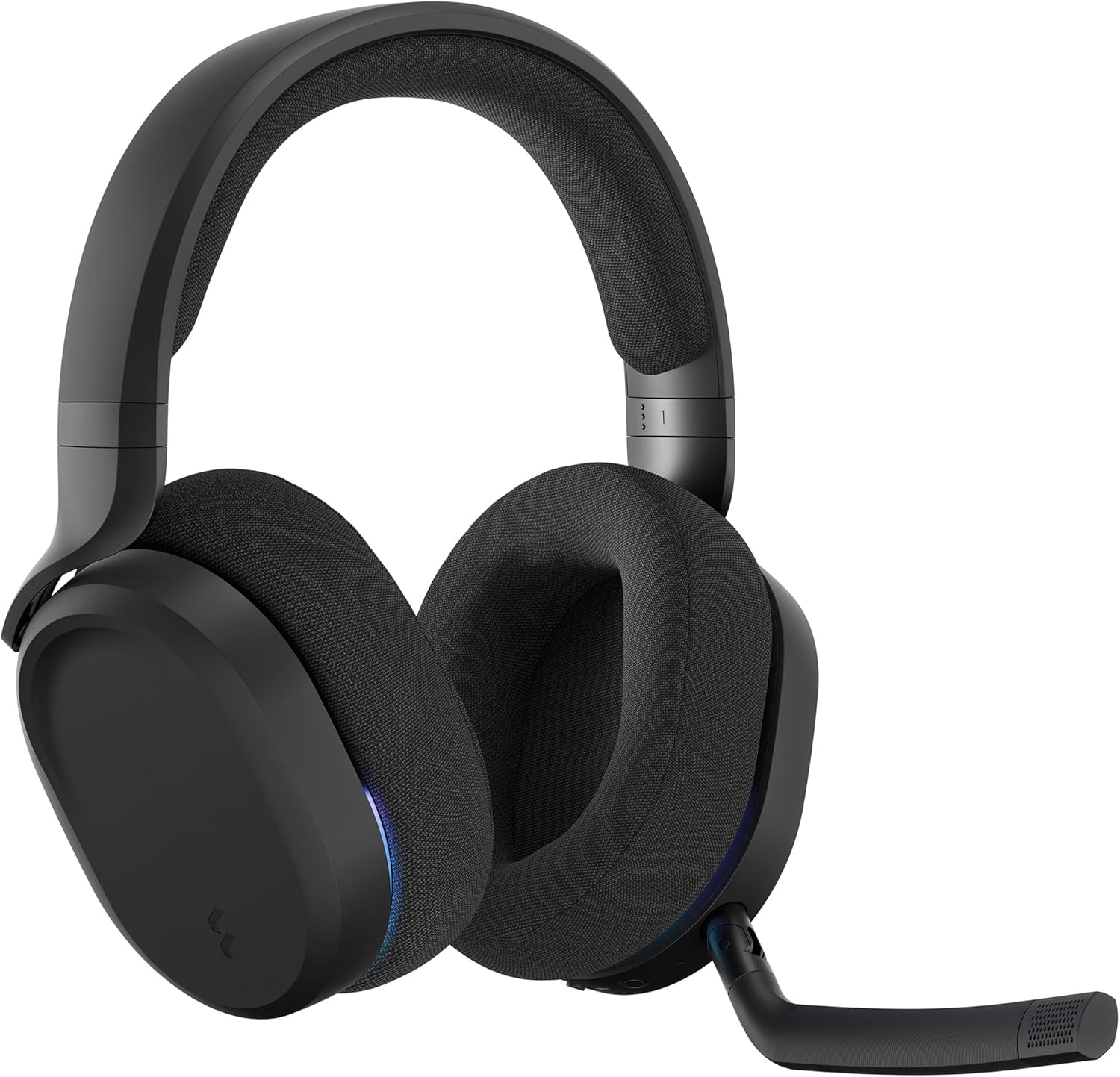 Fractal Design Scape Dark - Wireless PC Gaming Headset - Detachable Flip-To-Mute Microphone with Noise Cancellation - Battery Life Up To 40 Hours - Configurable Ambient Lighting - Black