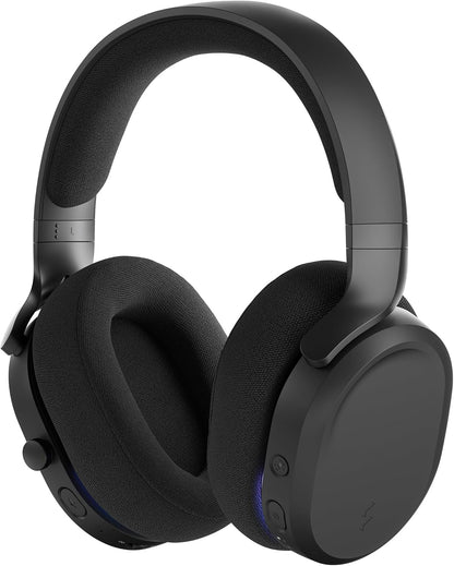 Fractal Design Scape Dark - Wireless PC Gaming Headset - Detachable Flip-To-Mute Microphone with Noise Cancellation - Battery Life Up To 40 Hours - Configurable Ambient Lighting - Black