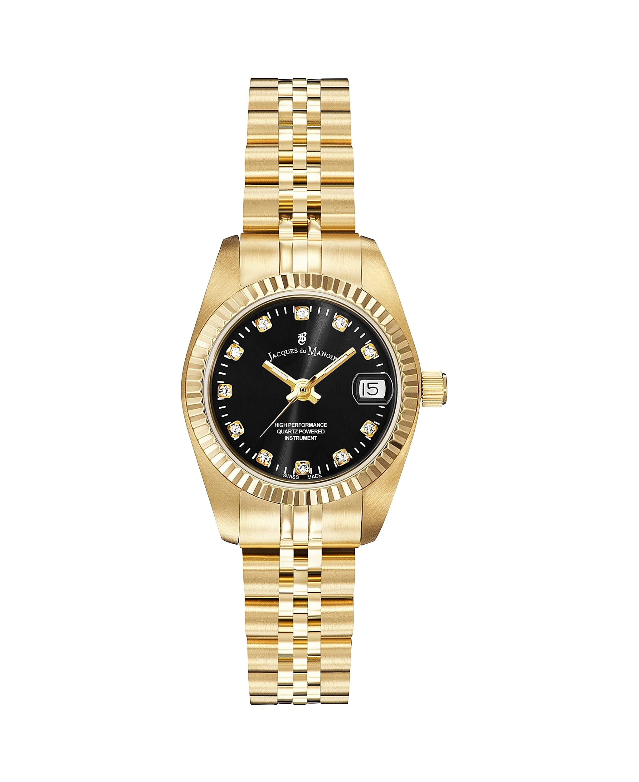 Jacques du Manoir Swiss-made Ladies Inspiration Gold Plated Bracelet Watch