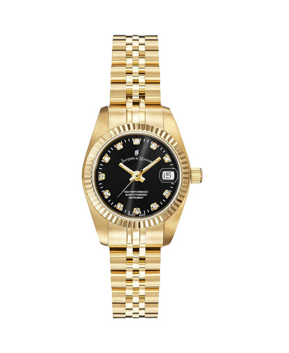 Jacques du Manoir Swiss-made Ladies Inspiration Gold Plated Bracelet Watch