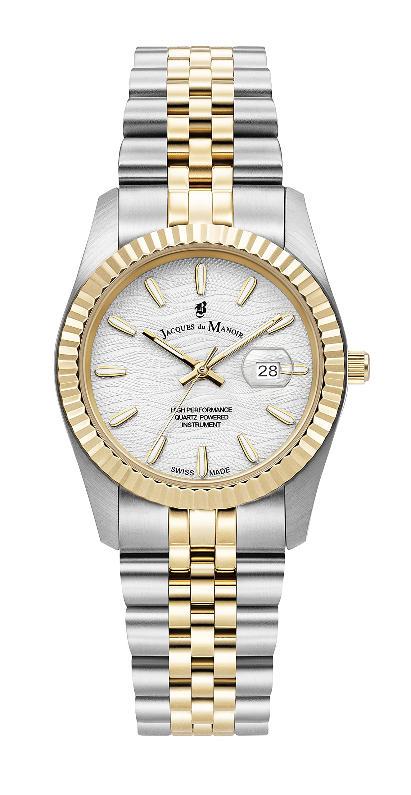 Jacques du Manoir Swiss-made Ladies Inspiration Passion Silver & Gold Plated Bracelet Watch