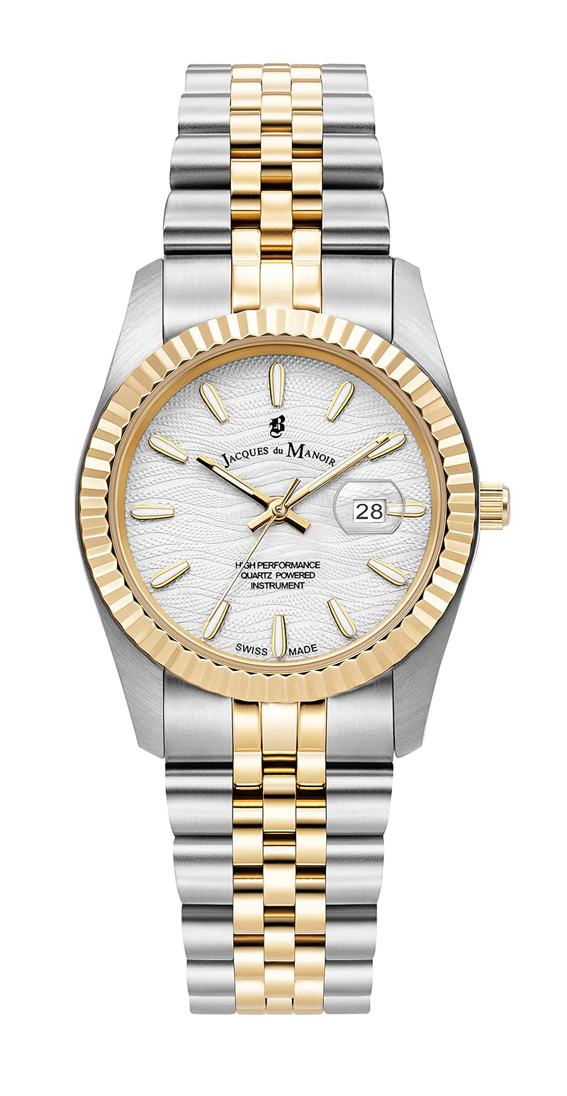 Jacques du Manoir Swiss-made Ladies Inspiration Passion Silver & Gold Plated Bracelet Watch