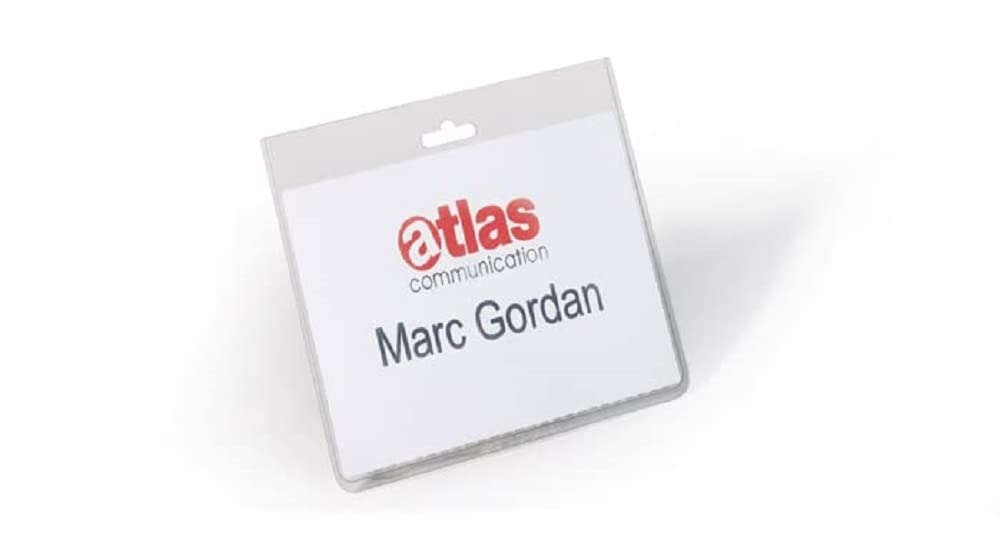 Durable Name Badge with Closed Front | Format 60 x 90 mm | Pack of 5 | Transparent