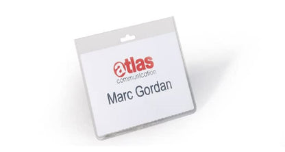 Durable Name Badge with Closed Front | Format 60 x 90 mm | Pack of 5 | Transparent