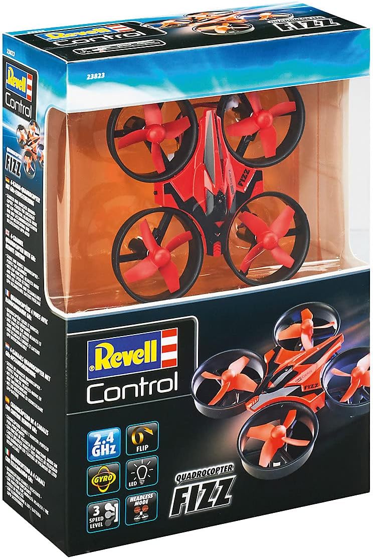 Revell Control 23823 Remote Control Mini Quadcopter "Fizz" With Precise 2.4 GHz Control,3 Speeds, Flip Mode,LED Lights, Headless Mode, Easy To Fly, 8.5cm in length