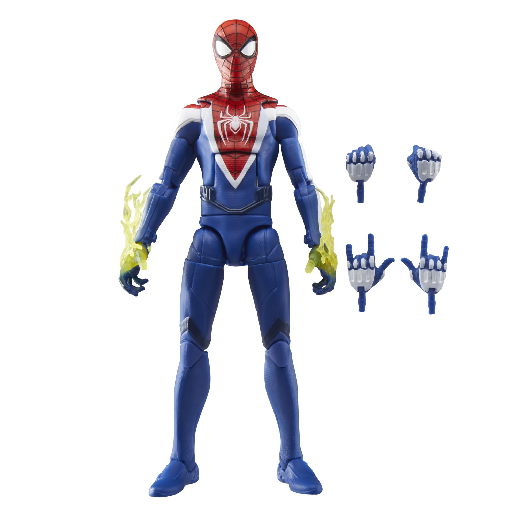 Marvel Legends Series Gamerverse Miles Morales Verbesserter-Anzug-Stil, Spider-Man Action-Figur mit Händen zum Austauschen, Spielzeug für Jungen und als originelles Weihnachtsspielzeug