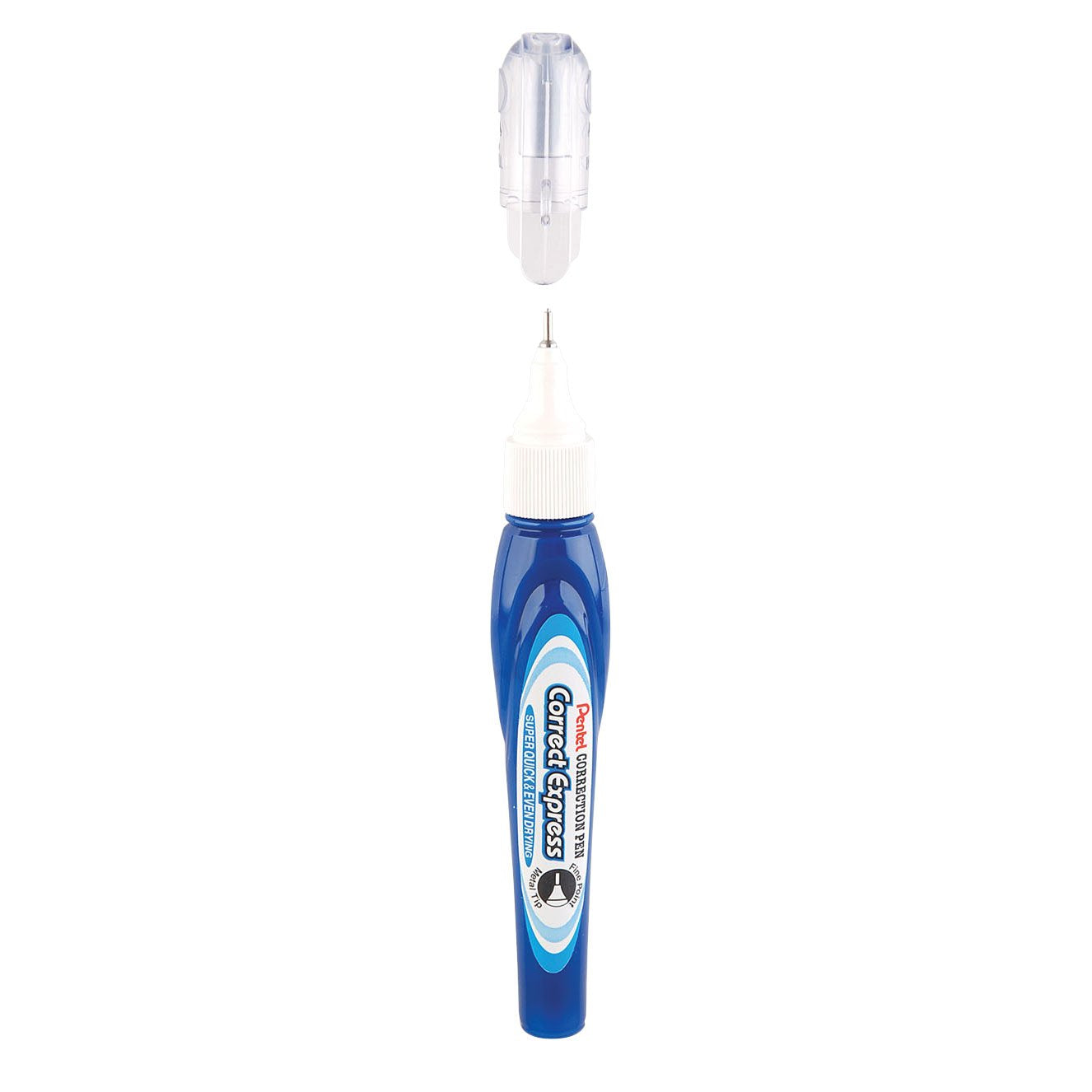 Pentel Micro Correct Fine Precision Tip Fluid Correction Pen, White, 12 ml