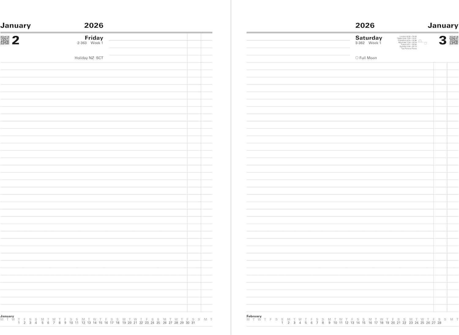 Letts of London Standard A4 day to a page 2026 diary - Black 26-T11ZBK