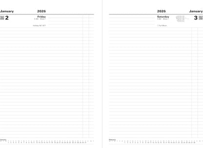 Letts of London Standard A4 day to a page 2026 diary - Black 26-T11ZBK
