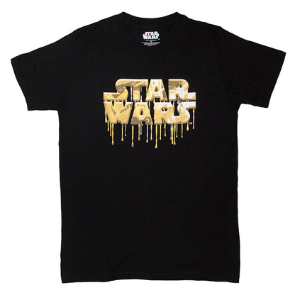 Star Wars - Star Wars Unisex T-Shirt: Gold Drip Logo (Medium)