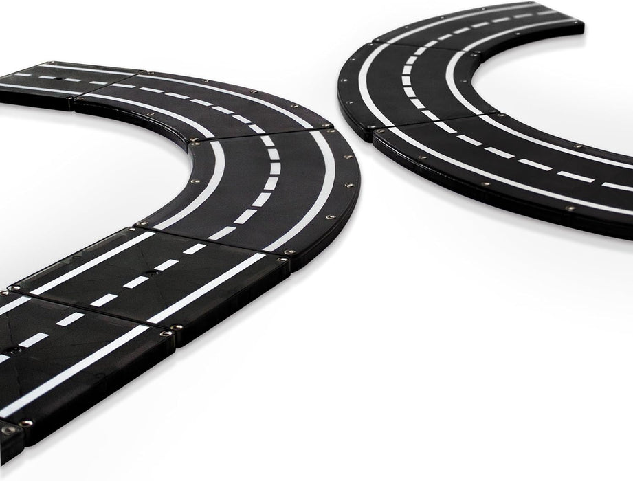 MAGNA-TILES XTRAS: Roads 12 Piece Magnetic Construction Set, The ORIGINAL Magnetic Building Brand