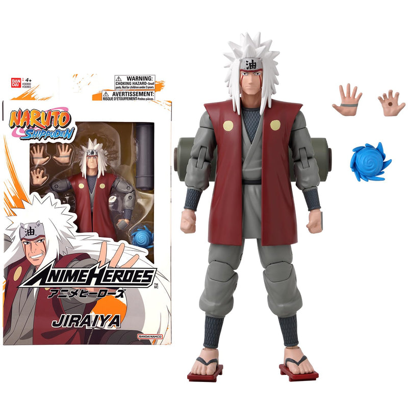 Bandai - Anime Heroes - Naruto Shippuden - Figur Jiraya - Offizielle Lizenz Naruto Shippuden - Gelenkige Jiraya-Figur 17 cm - Manga Actionfigur - Spielzeug für Kinder ab 4 Jahren - 36965