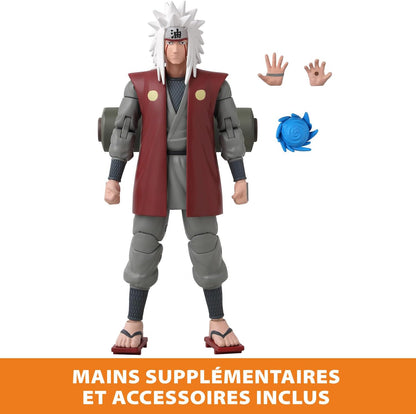 Bandai - Anime Heroes - Naruto Shippuden - Figur Jiraya - Offizielle Lizenz Naruto Shippuden - Gelenkige Jiraya-Figur 17 cm - Manga Actionfigur - Spielzeug für Kinder ab 4 Jahren - 36965