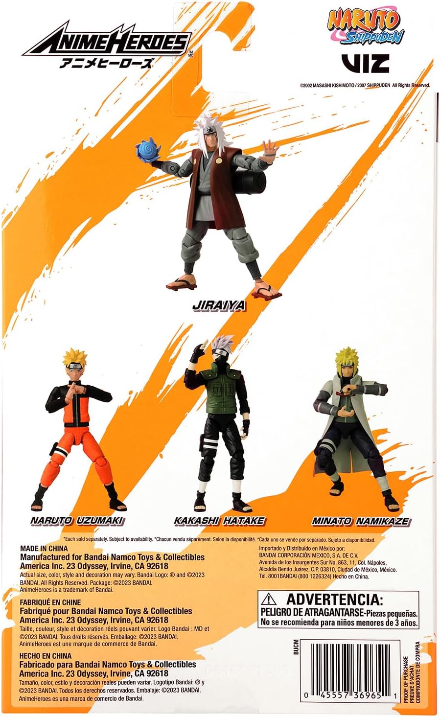 Bandai - Anime Heroes - Naruto Shippuden - Figur Jiraya - Offizielle Lizenz Naruto Shippuden - Gelenkige Jiraya-Figur 17 cm - Manga Actionfigur - Spielzeug für Kinder ab 4 Jahren - 36965