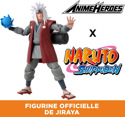 Bandai - Anime Heroes - Naruto Shippuden - Figur Jiraya - Offizielle Lizenz Naruto Shippuden - Gelenkige Jiraya-Figur 17 cm - Manga Actionfigur - Spielzeug für Kinder ab 4 Jahren - 36965