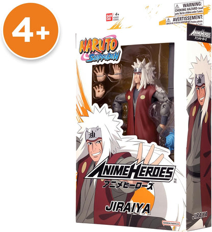 Bandai - Anime Heroes - Naruto Shippuden - Figur Jiraya - Offizielle Lizenz Naruto Shippuden - Gelenkige Jiraya-Figur 17 cm - Manga Actionfigur - Spielzeug für Kinder ab 4 Jahren - 36965