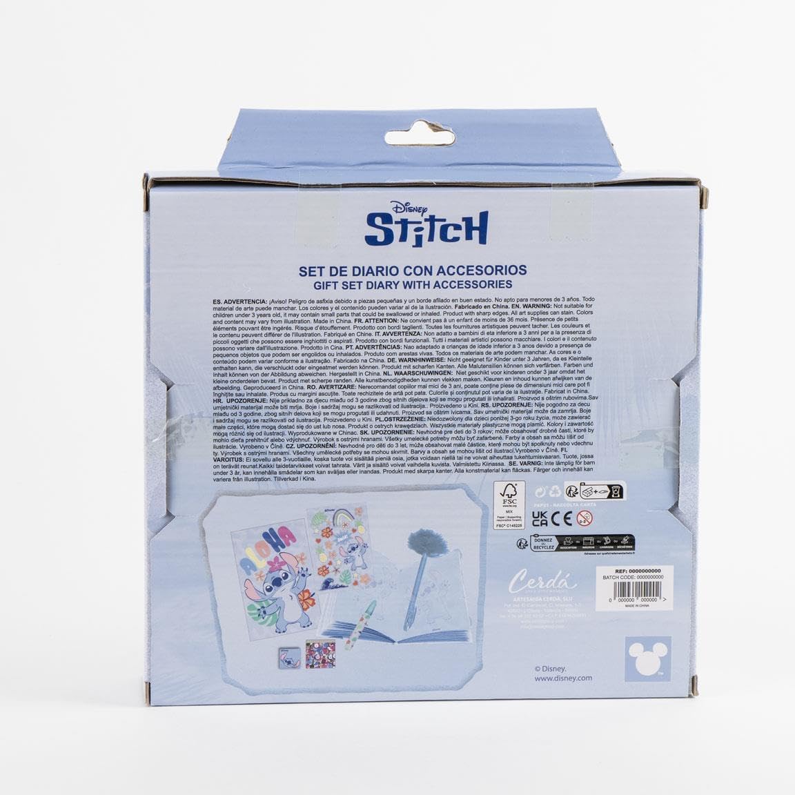 Diario Set Stitch – Set di cancelleria con diario segreto, Fuzzy Pen, adesivi e accessori per bambini creativi fan di Lilo & Stitch che vogliono scrivere e decorare al loro stile