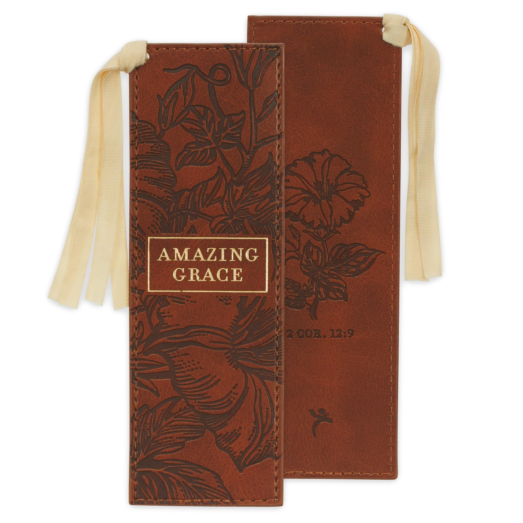 Amazing Grace Honey Brown Faux Leather Bookmark