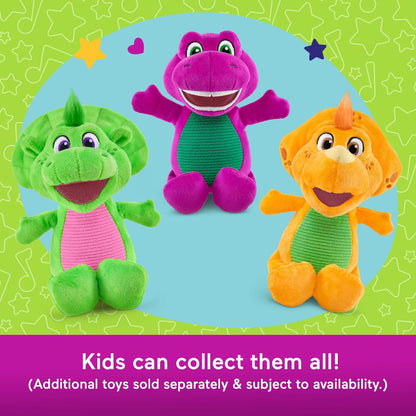 Fisher-Price Barney’s World Toddler Toy 6.5-Inch Barney Plush Dinosaur Character for Preschool Pretend Play Kids Ages 2+ Years, HVF40