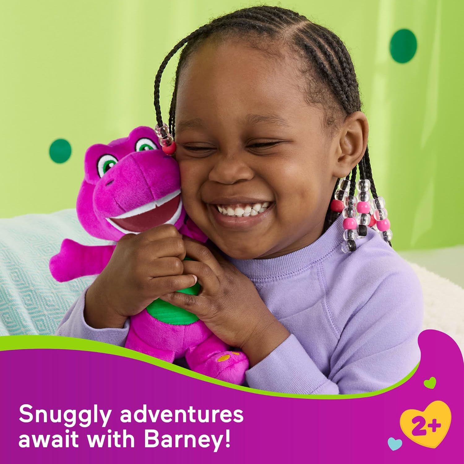 Fisher-Price Barney’s World Toddler Toy 6.5-Inch Barney Plush Dinosaur Character for Preschool Pretend Play Kids Ages 2+ Years, HVF40