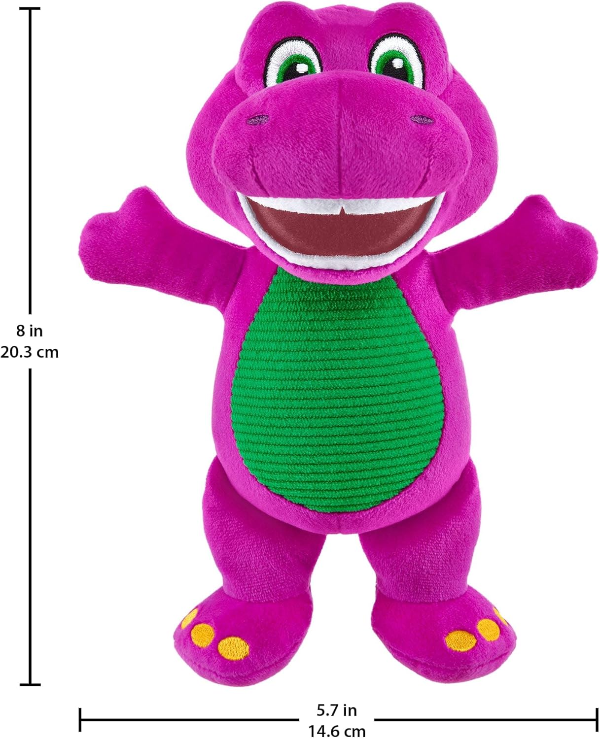 Fisher-Price Barney’s World Toddler Toy 6.5-Inch Barney Plush Dinosaur Character for Preschool Pretend Play Kids Ages 2+ Years, HVF40
