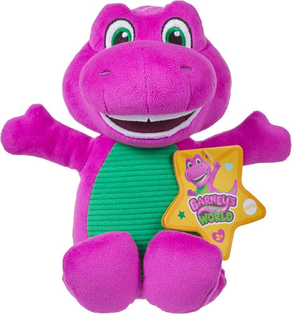 Fisher-Price Barney’s World Toddler Toy 6.5-Inch Barney Plush Dinosaur Character for Preschool Pretend Play Kids Ages 2+ Years, HVF40