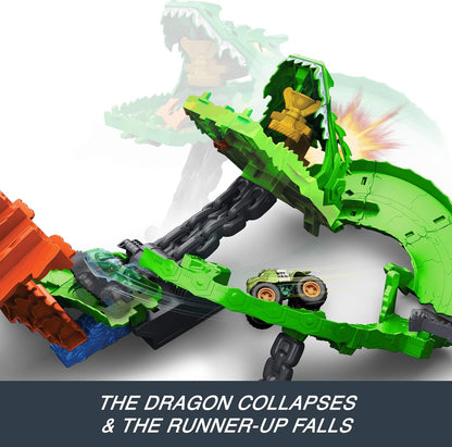 **Hot Wheels Mt Sharks Vs Dinos Dragon Destruction