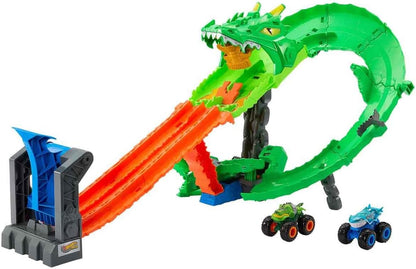**Hot Wheels Mt Sharks Vs Dinos Dragon Destruction