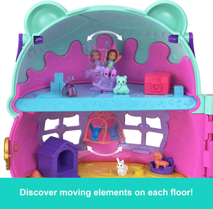 Polly Pocket Micro Dolls & Large Gelato House Playset, Ice Cream Bear Theme with 25+ Accessories Including Furniture, Food, and Pets (Amazon Exclusive