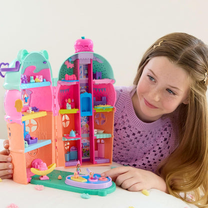 Polly Pocket Micro Dolls & Large Gelato House Playset, Ice Cream Bear Theme with 25+ Accessories Including Furniture, Food, and Pets (Amazon Exclusive