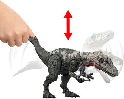 Mattel Jurassic World Rebirth Gigantic Thrashers Dinosaur Figure, Chilantalsaurus Large Species Toy, 2 Rampage Attacks, Digital Play, JGB95
