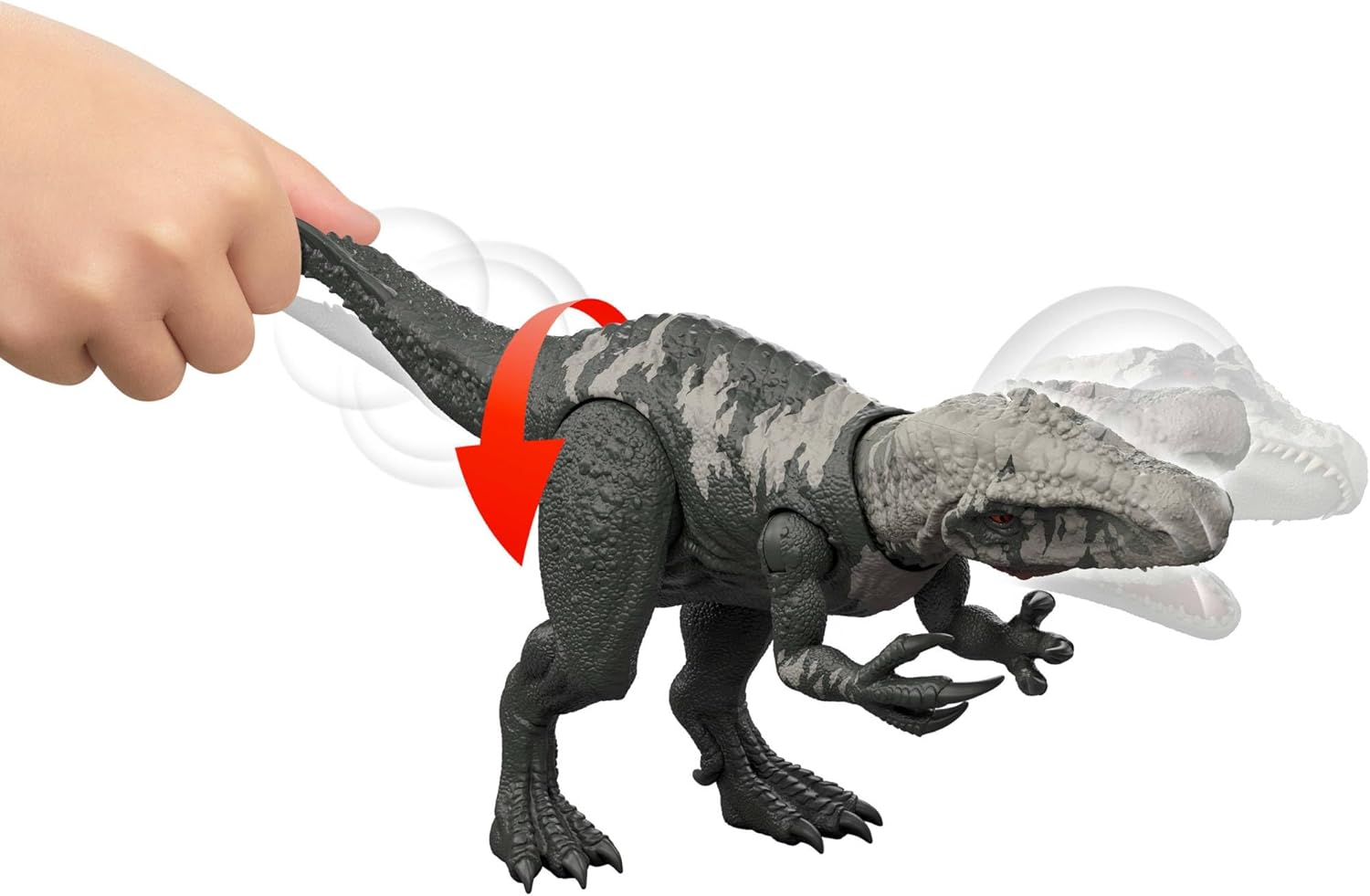 Mattel Jurassic World Rebirth Gigantic Thrashers Dinosaur Figure, Chilantalsaurus Large Species Toy, 2 Rampage Attacks, Digital Play, JGB95