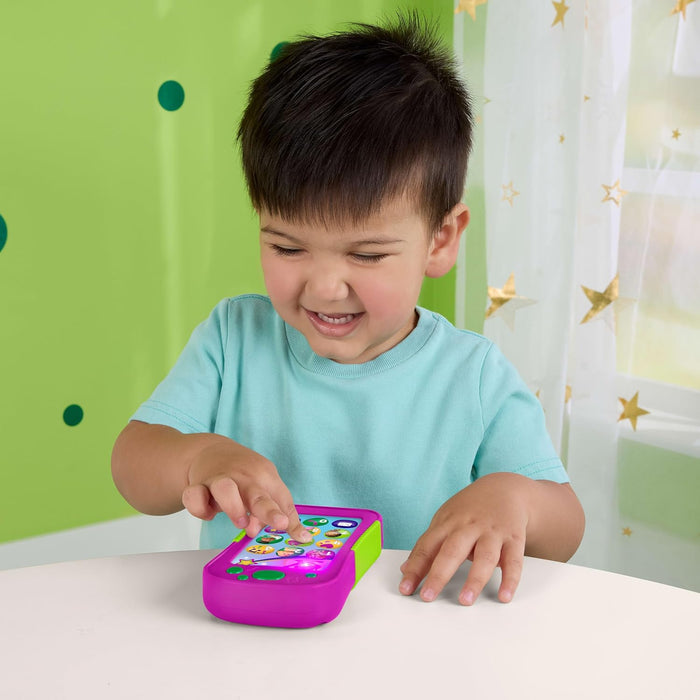 Barney World Toddler Toy – Hey Phone with Music, Lights & Phrases for Preschool Kids Ages 2+, Multilingual Version in English, Italian, French, German, and Dutch, JGT55