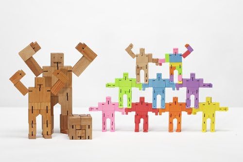 Areaware DWC4G Micro Cubebot Wooden Toy - Green