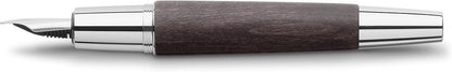 Faber-Castell Fountain Pen E-Motion Wood/Chrome Black B