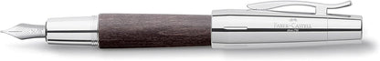 Faber-Castell Fountain Pen E-Motion Wood/Chrome Black B