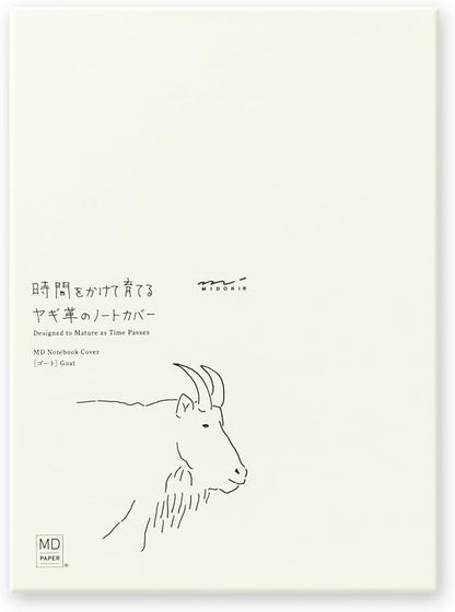 DESIGNPHIL 91804143 Midori Notebook Cover, For MD Notebooks, Limited Edition, A5, Genuine Leather, Goat Nume