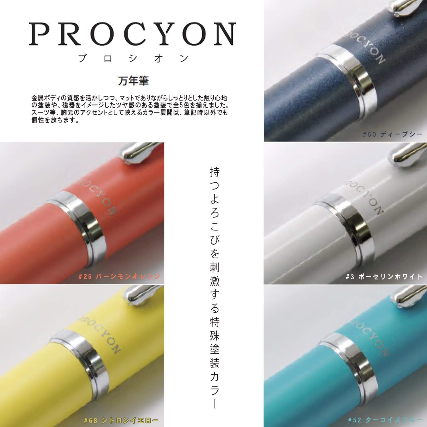 PLATINUM Procyon PNS-5000#50 Fountain Pen/Nib Thicknesses: Fine/Colour: Deep Sea/Handmade/with Gift Box/Fountain Pen, Pack of 1