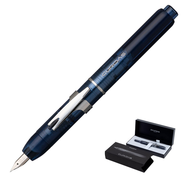 PLATINUM Curidas PKN7000-50EF Fountain Pen/EF Extra Fine/Retractable/Blue/Handmade/with Gift Box/Fountain Pen, 1 Item (Pack of 1)