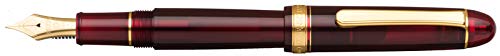 PLATINUM Japanese Fountain Pen #3776 Century Gold Trim Bourgogne B/Blue/0.44-0.54 mm/Handmade/14K Gold Nib with Gift Box/Fountain Pen Red PNB15000-71B