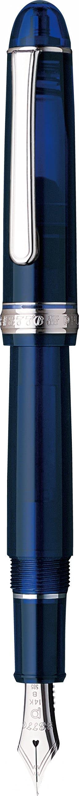 PLATINUM Japanese Fountain Pen Century Rhodium Chartres Blue M/Blue / 0.34-0.44mm / Handmade/ 14K Gold Nib/Gift Box/Fountain Pen #3776