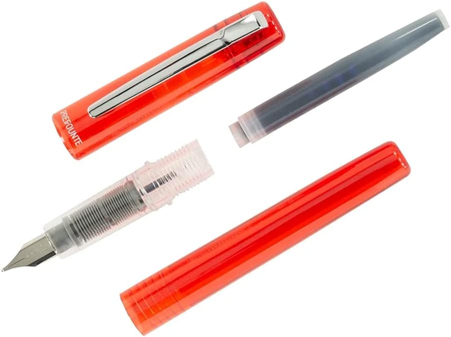 Platinum Prefounte Fine Fountain Pen - Vermillion Orange